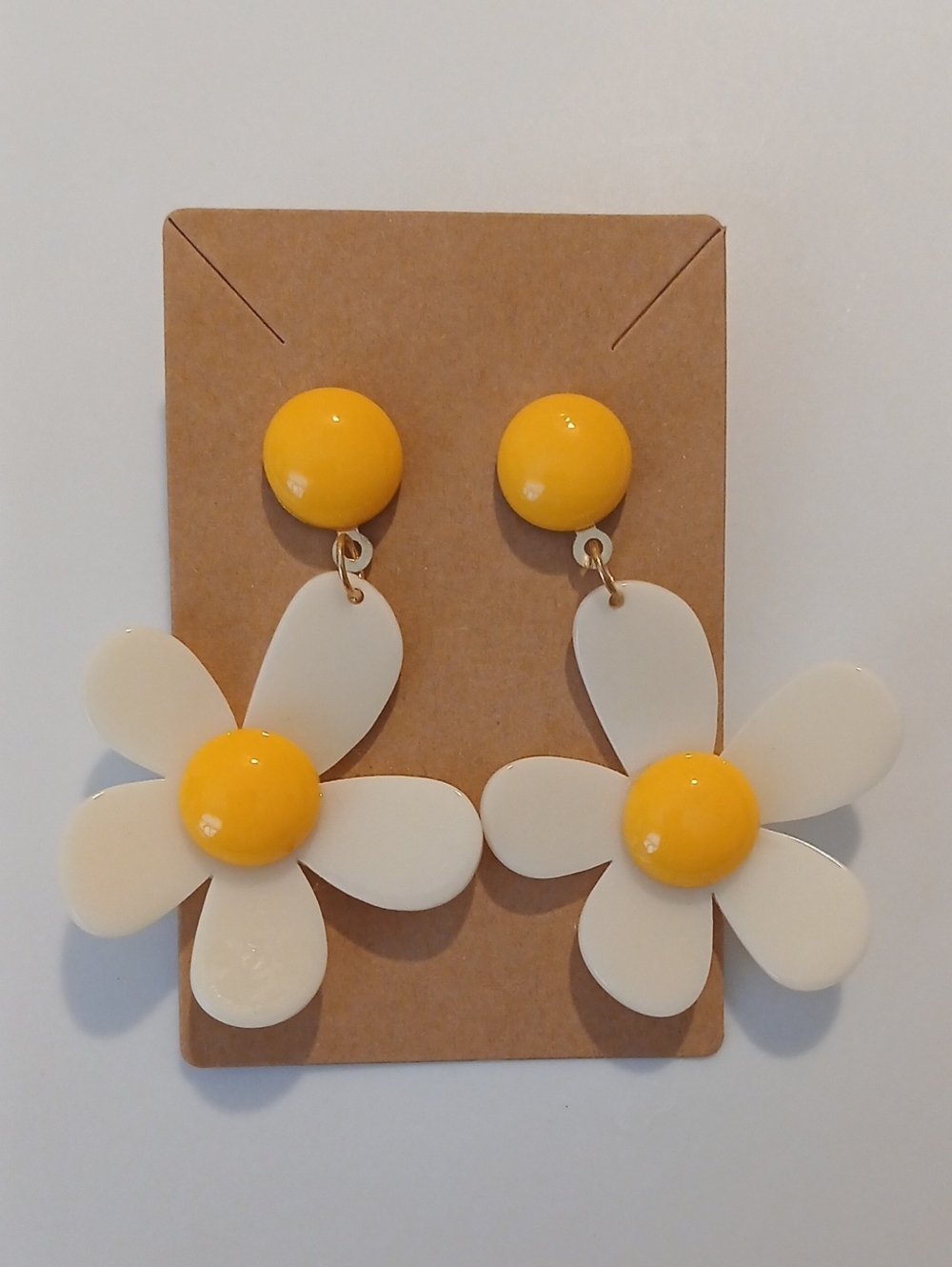 Fashion Jewelry Yellow & Cream Daisy Drop Earrings - Women Jewelry